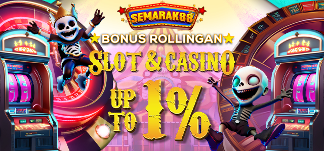 BONUS ROLLINGAN SLOT & CASINO UP TO 1%	